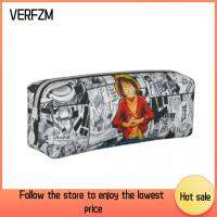 VERFZM SHOP ไนลอนทำจากไนลอน กล่องดินสออนิเมะชิ้นเดียว จุได้มาก ทนต่อการสึกหรอ กระเป๋าปากกาพิมพ์ลายราชาโจรสลัด ทนทานต่อการใช้งาน สไตล์ลำลอง กระเป๋าใส่ปากกาโจรสลัดลูฟี่คลาสสิก สำหรับนักเรียน