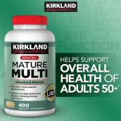 [HCM]Viên uống Vitamin tổng hợp Kirkland Mature Multi Adult 50+ Hộp 400 viên của Mỹ - dành cho nam nữ trên 50 tuổi Tăng cường miễn dịch phòng bệnh tật đặc biệt là các bệnh lây nhiễm bệnh do virus