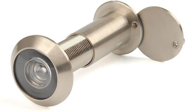 Zinc Alloy Door Knocker With Peephole - 6 Inch Double Crown Design, 180° View For Wood Doors