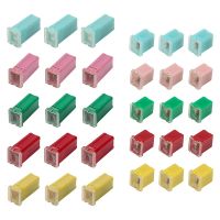 【YF】 30pcs mini long/short square fuse 20A 25A 30A 40A 50A60A for cars with plastic box