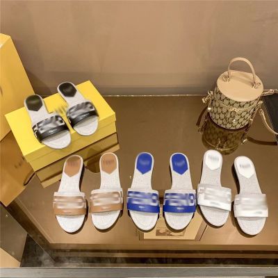 【Original Label】Womens Casual Fabric Flat Bottomed Slippers with Hollowed Out Letter Flip Flops