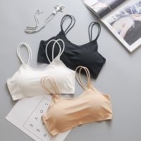 【YF】 Gathered camisole womens top streetwear Seamless Tube Top ice silk anti-glare wrap bra underwear