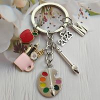 【CW】✱  2023 new fashion A-Z letters handmade drawing board pen keychain student gift keyring