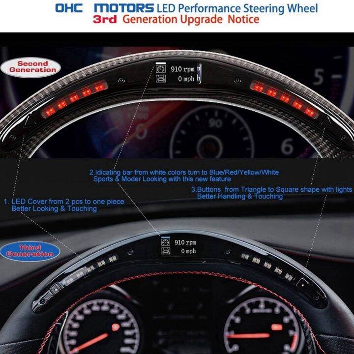 LED Steering Wheel, Shift Light Steering Wheel Digital Display for Car