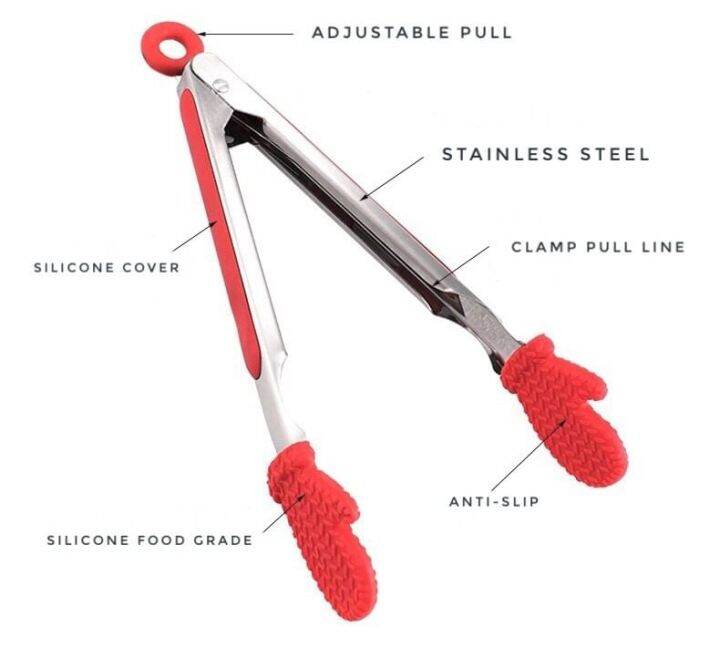 smart-silicone-tongs-ไม้คีบของ-ที่คีบอาหาร-แบบซิลิโคน-ไม้หนีบ-ไม้คีบอาหาร-ไม้คีบไก่ย่าง-คีบอาหาร-คีบอาหารร้อน-ที่คีบอาหาร-ทอด-คีบขนม-หนีบอาหาร