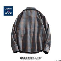 เสื้อเชิ้ตกลุ่ม LAMODE ลายสก๊อต วัยรุ่น GENIO Semir รุ่นผู้ชายหลวมสำหรับฤดูใบไม้ผลิและฤดูใบไม้ร่วง เสื้อแขนยาวลำลอง