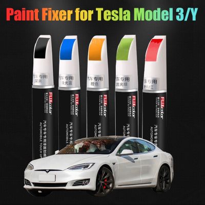 ◘☞ Car Paint Repair Pen for Tesla model 3 Y Car Paint Fixer Repair Accessories Black White Red Blue Silver