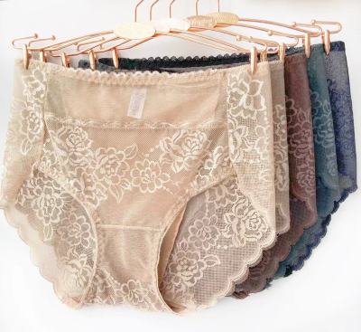 ร้านไทย🇹🇭 ส่งเร็ว กางเกงชั้นในลายลูกไม้เอวสูง กางเกงในมาใหม่ เอวสูงน่ารัก เก็บพุง สำหรับคนใส่กางเกงในไซส์ใหญ่ นิ้ว ลายทาง Panties###5001
