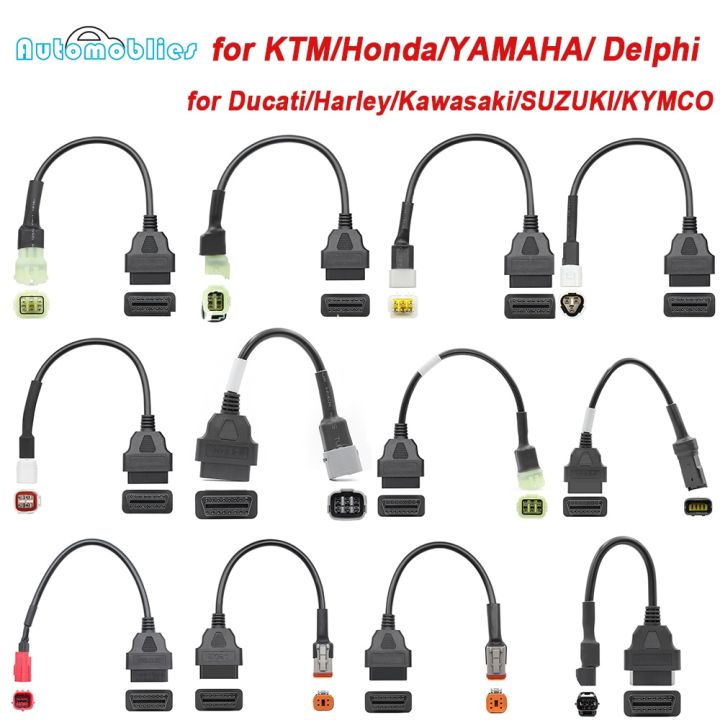 คอนเนคเตอร์-obd2สำหรับรถมอเตอร์ไซค์เคทีเอ็มมอเตอร์ไซด์6pin-สำหรับยามาฮ่า-ฮอนด้า-ฮาร์เลย์-ดูคาติ-คาวาซากิสำหรับเครื่องมือรถยนต์-obd-สายพ่วง-moto