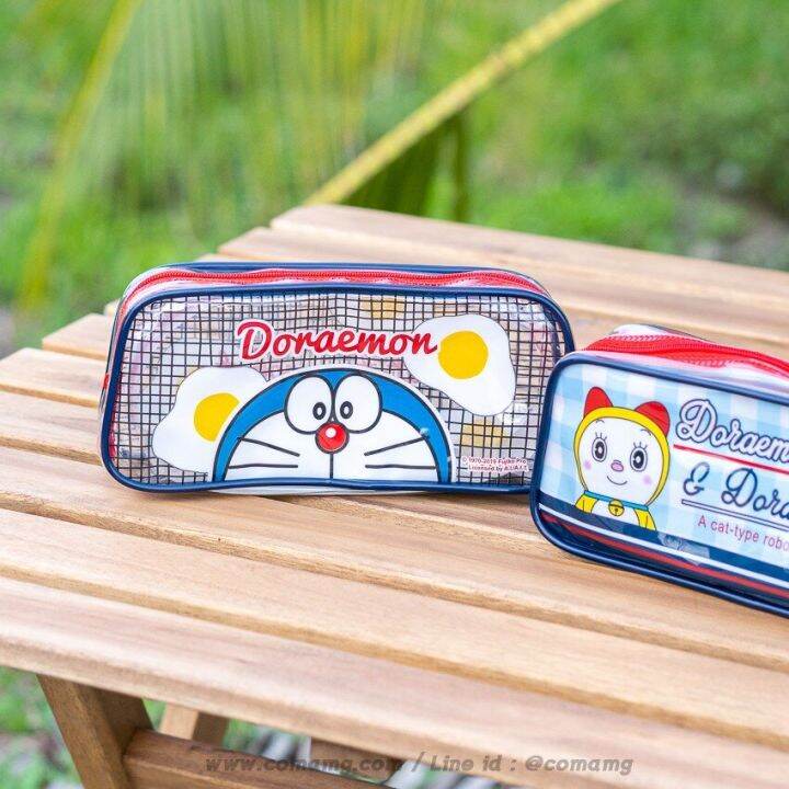 กระเป๋าใส่เครื่องเขียนpvc-ลายโดราเอมอน-doraemon-ทรงสี่เหลี่ยมคางหมู