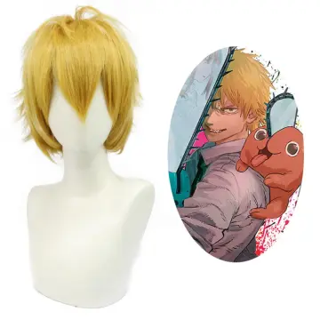 Chainsaw Man Denji Wig Cosplay Costume Golden Short Heat Resistant  Synthetic Hair Halloween