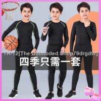 ▨ baju badminton baju bola budak Win Tiger childrens sports set running basketball soccer sports autumn and winter long sleeve fit-fitting fitness clothes competition training cloth