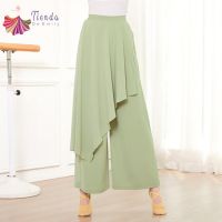 【LZ】๑  Calças Dançarinas de Perna Larga Fada Fofa Saia Irregular Culotte de Cintura Alta Calças Práticas Retas Pretas Rima Corporal XL