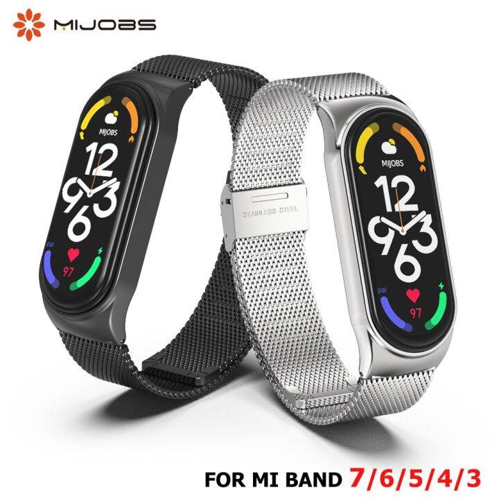 Strap for Mi Band 5 6 7 8 Metal Bracelet On Mi Band 4 3 Wristband for