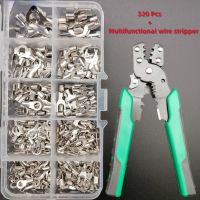 320pcs Boxed Crimp Terminal+Pliers Cold Pressed Terminal U Shaped O Shaped  Wire Connector 0.5-4mm Square Terminal Eletrico Electrical Circuitry  Part