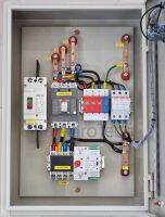 ตู้ solar distribution board สำหรับระบบโซล่าเซลล์แบบ Hybrid Off-Grid ขนาด 20-40Kw  MCCB , DC HV ATS 125A (3Phase)