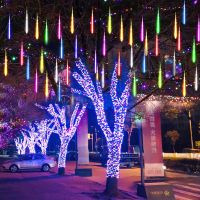 【hot】卍  32/24/16/8 Tubes Led Meteor Shower Lights String Garden 2024 Wedding Decoration