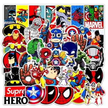 Marvel And DC Stickers - 50 Pc Waterproof Superhero Stickers