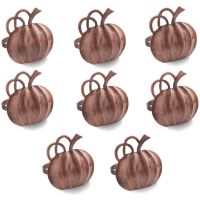 8 Pieces Pumpkin Napkin Rings Thanksgiving Vintage Napkin Ring Holders Halloween Pumpkin Dinner Tables Rings Buckles