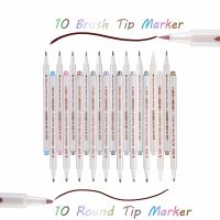 10 Colors/Set STA Metallic Marker Pens Scrapbook Craft Card Soft Brush Pen Set Metal Painting Watercolor Marker Art Marker