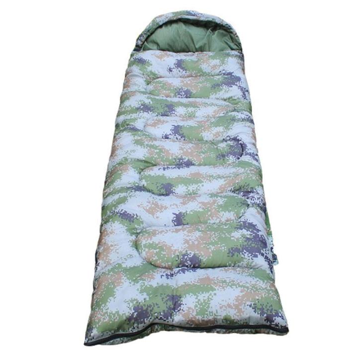 ดิจิตอลพรางถุงนอนเดี่ยวฤดูหนาวหนาอบอุ่นผู้ใหญ่แบบพกพาตั้งแคมป์อุปกรณ์กลางแจ้งผู้ใหญ่ถุงนอน