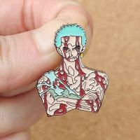 Anime One Piece Roronoa Zoro Lapel Pins Backpack Jeans Enamel Brooch Pin Women Fashion Jewelry Gifts Swordman Cartoon Badges