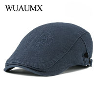 Wuaumx สไตล์จีน Beret หมวกผู้ชายผู้หญิง Visor หมวกเย็บปักถักร้อย Newsboy Ivy แบนหมวกฤดูใบไม้ผลิฤดูร้อน Duckbill หมวกผู้ชาย Berets