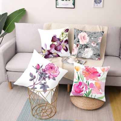 hot！【DT】✁  Floral Print Throw Cushion Cover Car Sofa Office Furnishing Decoration