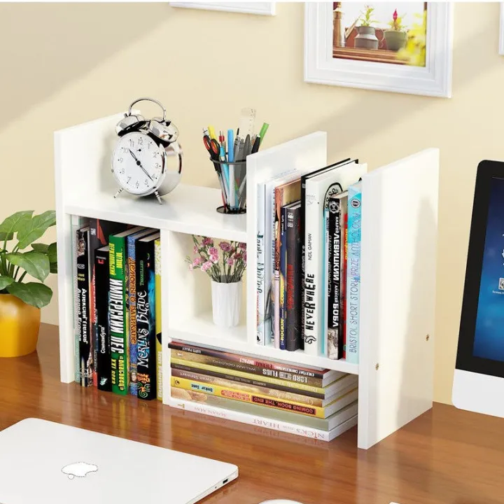 Small Desk Bookshelf Bookcase Office Storage Rack Simple Desktop Shelf