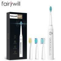 Fairywill แปรงสีฟันไฟฟ้าโซนิค FW507แปรงสีฟันทำความสะอาดที่มีประสิทธิภาพกันน้ำที่มี4การเปลี่ยนหัวแปรงสำหรับ S