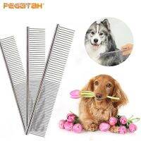 Comb for Dogs and Cats Pet Hair Removal Comb Stainless Steel Pet Grooming Gently Removes Loose and Knotted Hair