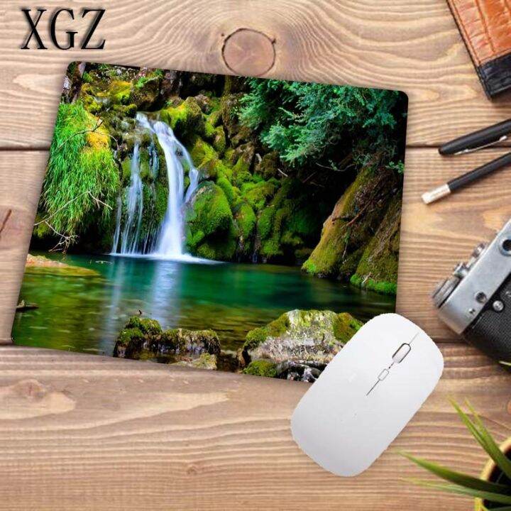 xgz-waterfall-tree-landscape-nature-gaming-mouse-pad-rubber-pc-computer-gamer-mousepad-desk-mat-table-mat-size-22x18cm-promotion