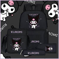 กระเป๋านักเรียนอะนิเมะ Kuromi,นักเรียนมัธยมปลายน่ารักเป้สะพายหลังและไหล่ความจุขนาดใหญ่สำหรับผู้ชายและผู้หญิง