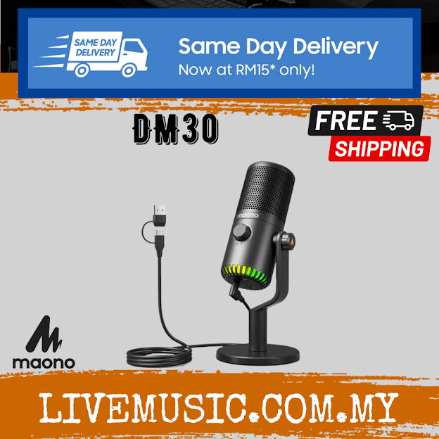 Maono DM30 USB RGB Gaming Microphone Computer Mic with Mic Gain and RGB ...