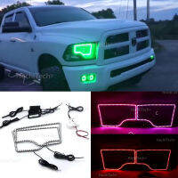 สำหรับ Dodge RAM รถบรรทุก1500 2500 3500 4500 5500 2009-2016แองเจิลตา LED รัศมีแหวน RGB หลายสีกีฬาไฟหน้านางฟ้าตาชุด