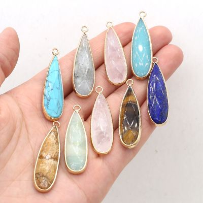 【cw】 Stone Pendants Faceted Healing Agate Ornament Charms for Jewelry Making ！