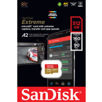 SanDisk Extreme microSD Card 512GB Read 160MB/s Write 90Mb/s (SDSQXA1-512G-GN6MN) ไมโครเอสดี การ์ด Memory Action Camera เมมโมรี่ กล้องแอคชั่น กล้อง โกโปร แซนดิส รับประกัน Lifetime โดย Synnex