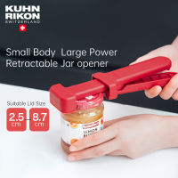 KUHN RIKON เครื่องเปิดขวดปรับได้ Openers ขวดพกพา Anti Slip Openers ขวดเบียร์ไวน์เครื่องมือครัวอเนกประสงค์ออกแบบสวิส Retractable Jar Opener