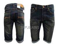 TPPJEANS Shorts Mens NC SLIM-FiT กางเกงขาสั้นสามส่วนทรงสลิม สีบลูฟอกสนิม ชายปักด้ายรุ้ง ผ้ายืด เป้ากระดุม Size 28-36 รับชำระปลายทาง