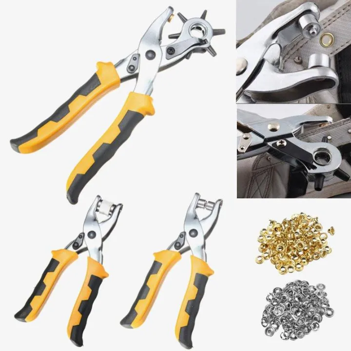 3in1 Leather Belt Hole Puncher + Eyelet Plier + Snap Button Grommet