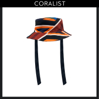 [Coralist Swimwear] หมวกปีกรอบ Bucket Hat ใส่ได้ 2 ด้าน พร้อมเชือกข้าง ลาย Geo Splice (CRB07)