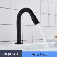 Matte Black Chrome Basin Faucet Bathroom Faucet Water Deck installat Bathroom Tap Only Cold water mixer Kitchen Faucet