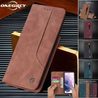 【Enjoy electronic】 Luxury Leather Retro Flip Magnetic Case For Samsung Galaxy S22 S21 S20 FE S10 S9 Note 20 10 9 Plus Ultra Wallet Phone Bags Cover