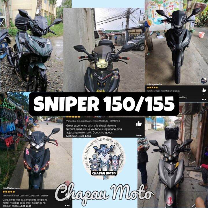 ☼YAMAHA SNIPER 150 155 BRACKET SIDE MIRROR with VISOR Lazada PH