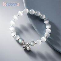 LOZOYA 925เงินสเตอร์ลิงแบบดั้งเดิมสำหรับผู้หญิงระฆังหินโอปอลสีเทาแสงจันทร์แบบเครื่องประดับวันเกิด