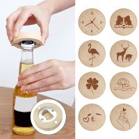 Creative Wooden Magnetic Refrigerator Magnet Simple Bottle Opener Personalized Message Magnetic Sticker Home Decor Multifunction