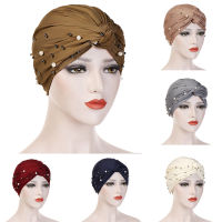 Hats in Bulk Pearl Women Wrap Ruffle Turban Muslim Cap Hat Beading Baseball Caps Mens Womens Baseball cap