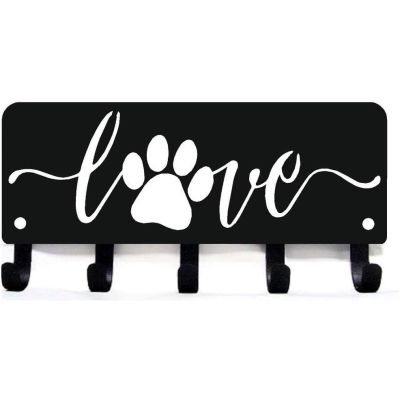 Puppy Dog Love Key Rack Hanger Wall Mounted Hook Up Medals and Awards Coat Organizer Iron Crafts Rack - 6 Inch/9 Inch Wide Metal Pendant Wall Art Home Decor Accessories
