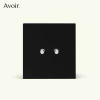 Avoir Toggle Light Switch 2 Way Black Panel R White Lever Wall Power Socket EU French Plugs And Dual Usb Type-C Charger Port