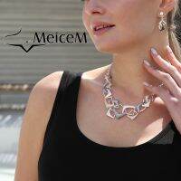 【CW】 MeiceM 2021 Selling Classic Enamel Irregular Necklace Women  39;s Collar Choker Neck Alloy Necklaces Mom